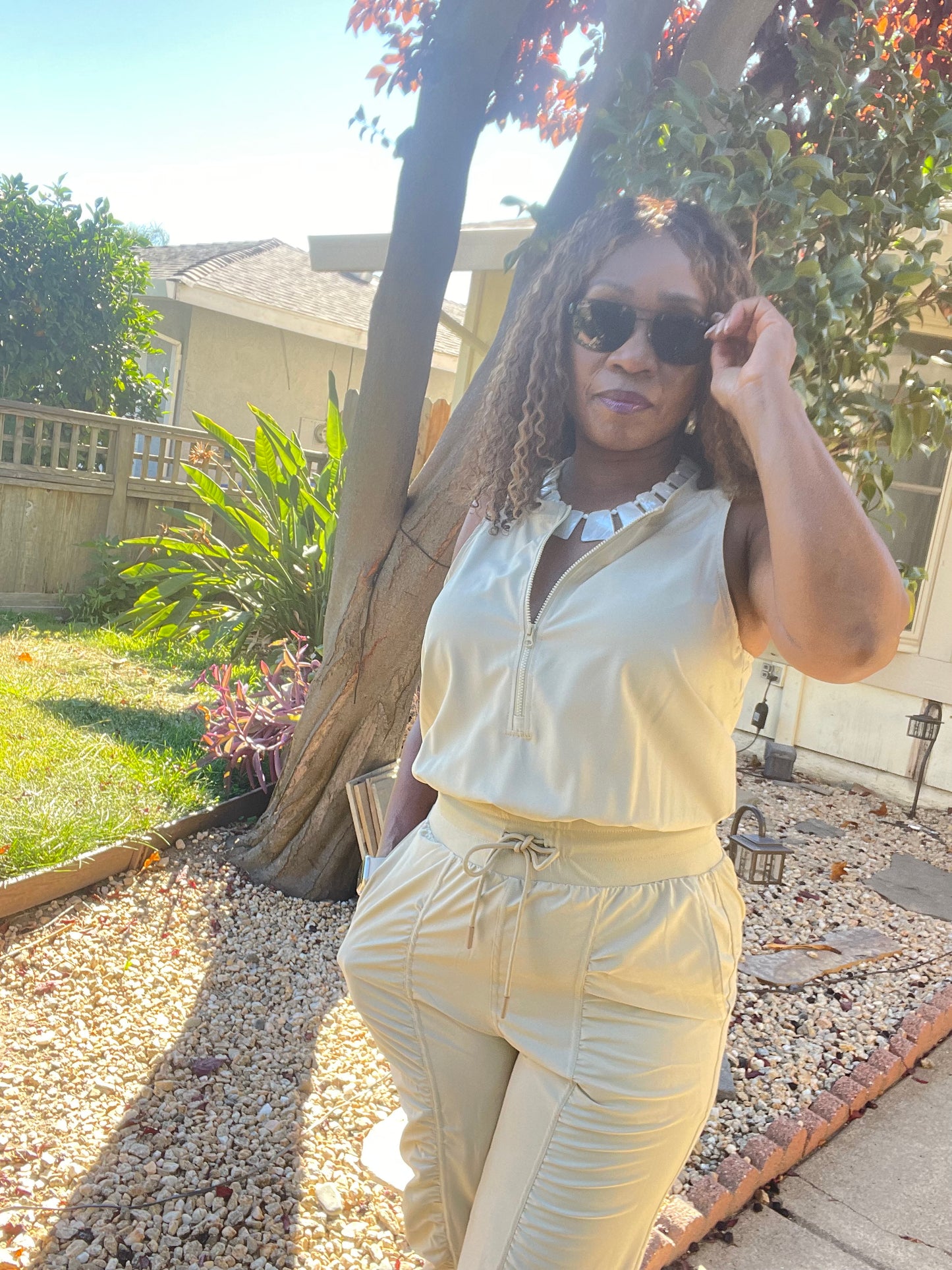Half Zip Active Jumpsuit