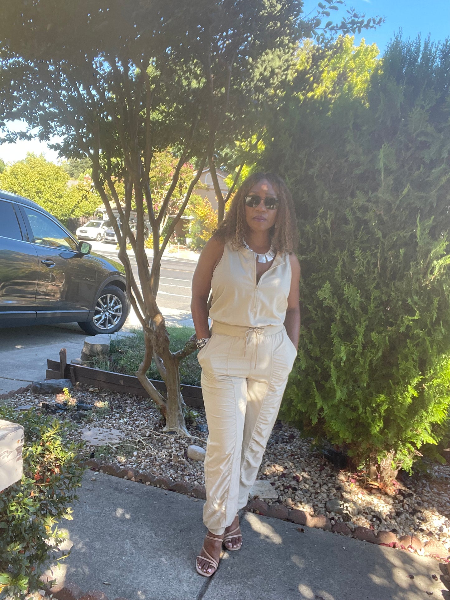 Half Zip Active Jumpsuit